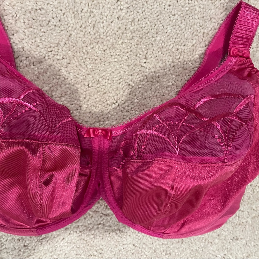 Elomi “Cate” Magenta Satin and Mesh Bra